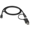 StarTech.com Cable USB-C de 3ft (1m) con adaptador dongle USB-A – Cable USB-C híbrido 2 en 1 con USB-A – USB-C a USB-C (10 Gbit/s/100W PD), USB-A a USB-C (5 Gbit/s) – Ideal para estaciones de acoplamiento híbridas