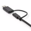 StarTech.com Cable USB-C de 3ft (1m) con adaptador dongle USB-A – Cable USB-C híbrido 2 en 1 con USB-A – USB-C a USB-C (10 Gbit/s/100W PD), USB-A a USB-C (5 Gbit/s) – Ideal para estaciones de acoplamiento híbridas