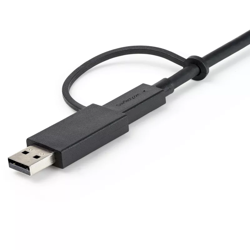 StarTech.com Cable USB-C de 3ft (1m) con adaptador dongle USB-A – Cable USB-C híbrido 2 en 1 con USB-A – USB-C a USB-C (10 Gbit/s/100W PD), USB-A a USB-C (5 Gbit/s) – Ideal para estaciones de acoplamiento híbridas