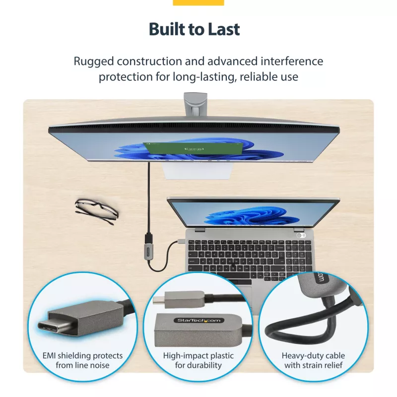 StarTech.com Adaptador USB-C a HDMI, vídeo 4K 60 Hz, HDR10, dongle USB-C a monitor HDMI, compatible con USB4 / Thunderbolt