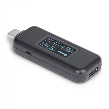 StarTech.com Probador de potencia USB-C, multímetro digital, medidor de voltaje y corriente bidireccional, hasta 240W PD EPR, probador medidor de potencia portátil para cables y puertos USB-C