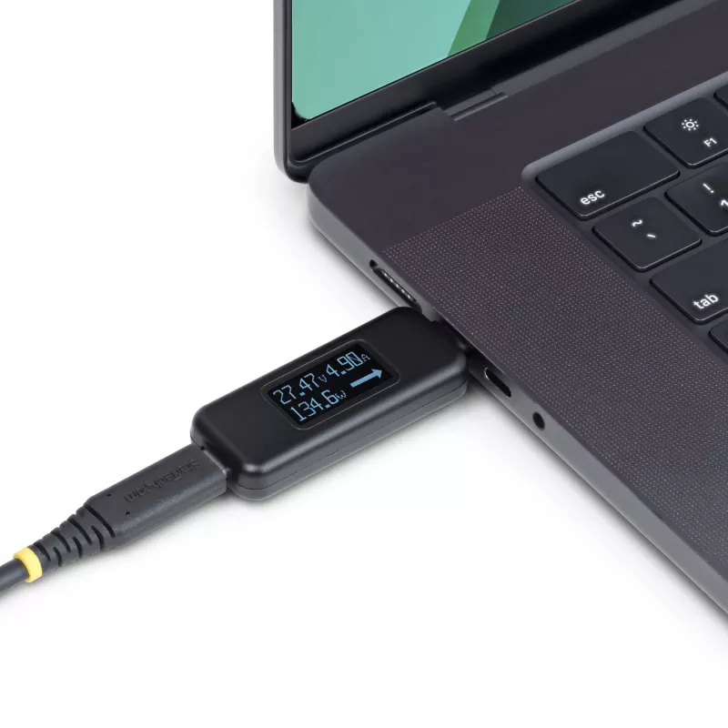 StarTech.com Probador de potencia USB-C, multímetro digital, medidor de voltaje y corriente bidireccional, hasta 240W PD EPR, probador medidor de potencia portátil para cables y puertos USB-C