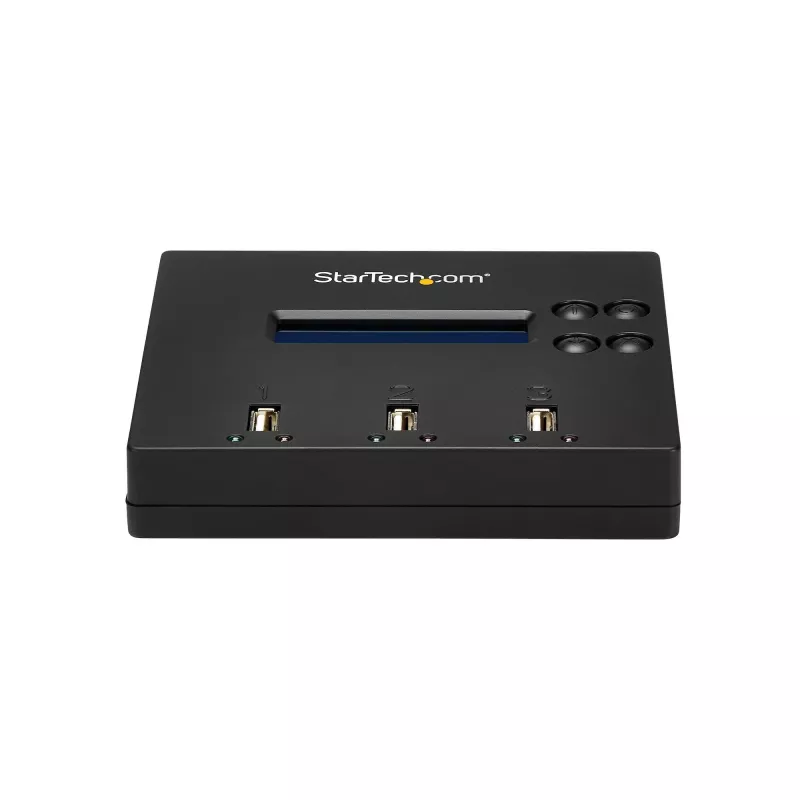 StarTech.com Duplicador y borrador de memorias USB independiente de 1 a 2, copiador de unidades flash USB múltiples, copia de sistema y archivos y de unidad completa a 1,5 GB/min, borrado simple y de 3 pasadas, pantalla LCD – TAA