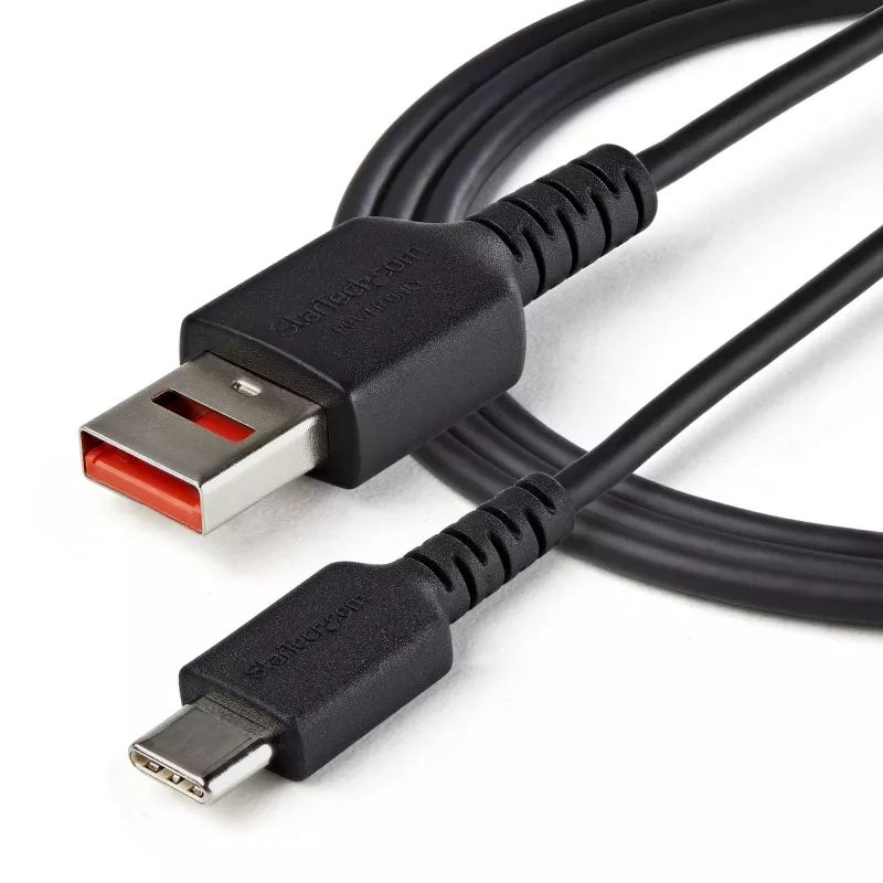 StarTech.com Cable de carga segura de 3 ft (1 m) – Cable de solo carga bloqueador de datos USB-A a USB-C – Cable de carga sin datos solo alimentación para teléfono/tableta – Cable adaptador de protección USB bloqueador de datos