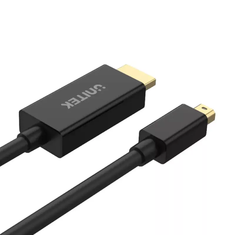 Unitek V1152A cable adaptador de Mini DisplayPort a HDMI, 4K 30 Hz, 2 m, negro