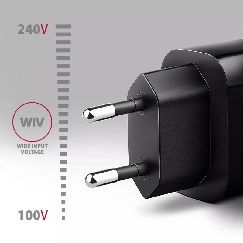 Axagon ACU-QC18 QC 3.0 1× SALIDA Cargador de pared 18W, Interior, AC, Negro