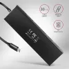 Axagon HUE-F7C hub de carga plano de aluminio USB 3.2 Gen 1 de 7 puertos, 7x USB-A, cable USB-C de 30 cm, conector de alimentación externa, negro