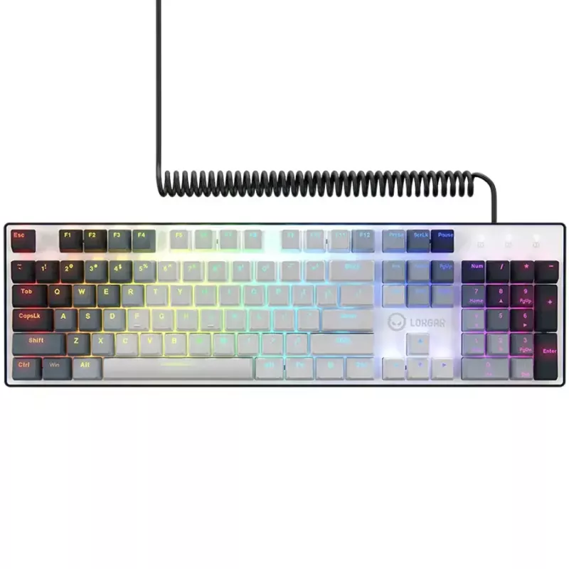 Teclado mecánico LORGAR Azar 514 Blanco con retroiluminación RGB, distribución ENG