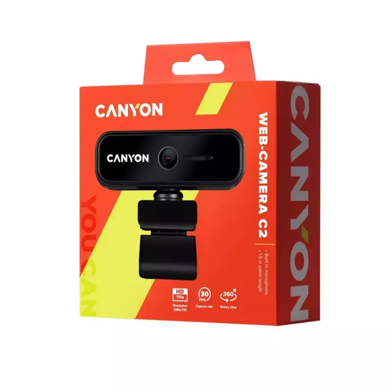 Webcam Canyon C2 1 MP 1280 x 720 píxeles USB 2.0 negro