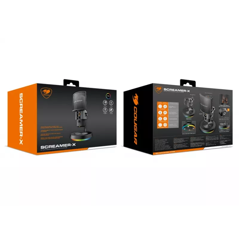 Micrófono de estudio COUGAR Screamer-X, micrófono de estudio, -45 dB, 20 - 20000 Hz, 16 bits, 48 kHz, 120 dB