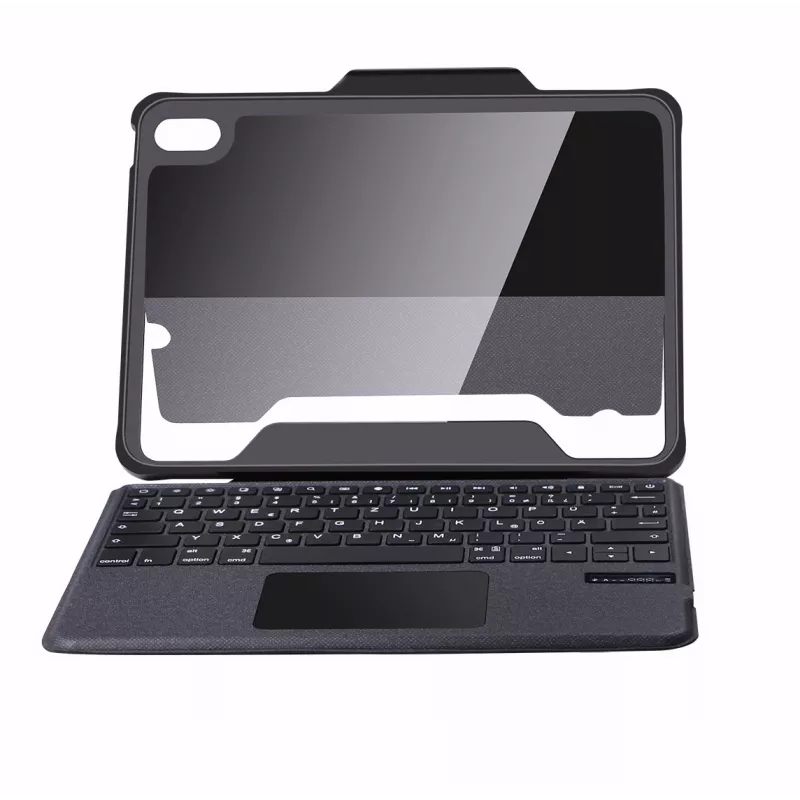 Teclado DEQSTER Rugged Touch 10,9″, QWERTZ, alemán, trackpad, Apple, Apple iPad 10,9 pulgadas (10.ª gen.), 27,7 cm (10,9 pulgadas)