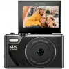 Easypix V64 Flip 20203 cámara digital compacta, 64 MP, vídeo 4K, pantalla abatible de 3 pulgadas, zoom digital 18x, WiFi