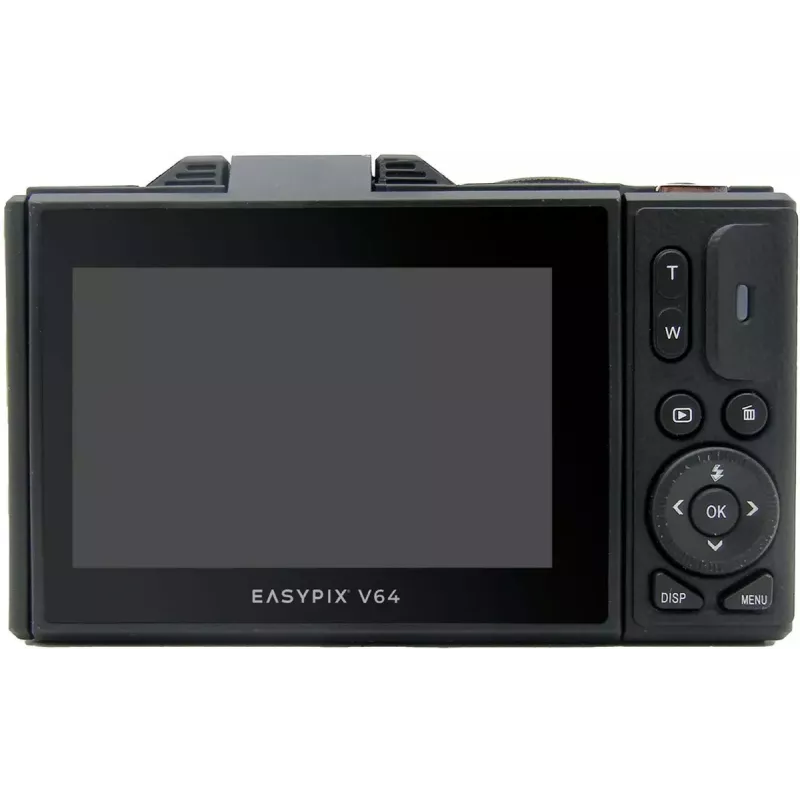 Easypix V64 Flip 20203 cámara digital compacta, 64 MP, vídeo 4K, pantalla abatible de 3 pulgadas, zoom digital 18x, WiFi