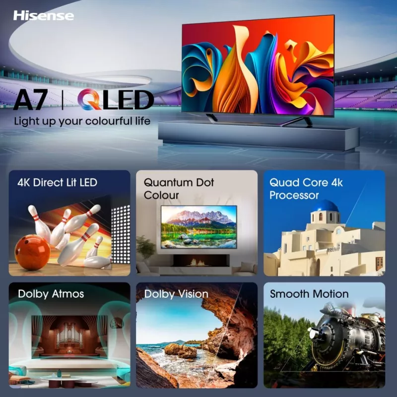 TV Hisense 55A7NQ 55 pulgadas 4K Ultra HD QLED 3840 x 2160