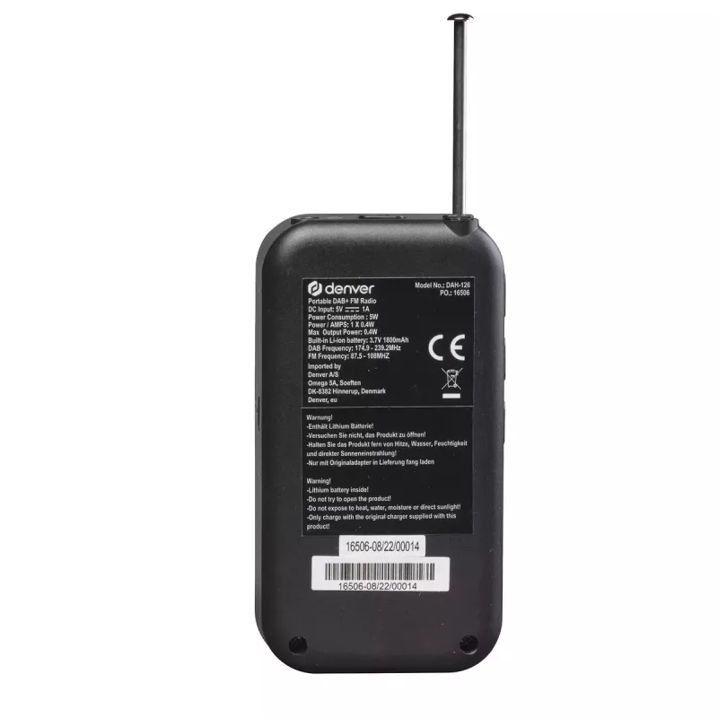 Denver DAH-126 Radio portátil DAB+/FM