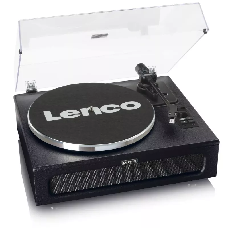 Lenco LS-430BK tocadiscos de correa con 4 altavoces integrados, Bluetooth, 40 W, 33/45 rpm, negro
