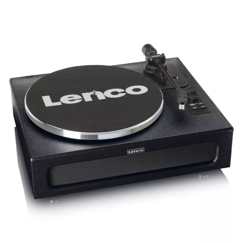 Lenco LS-430BK tocadiscos de correa con 4 altavoces integrados, Bluetooth, 40 W, 33/45 rpm, negro
