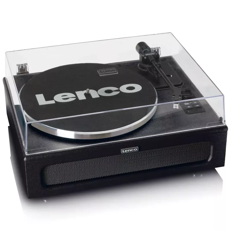 Lenco LS-430BK tocadiscos de correa con 4 altavoces integrados, Bluetooth, 40 W, 33/45 rpm, negro
