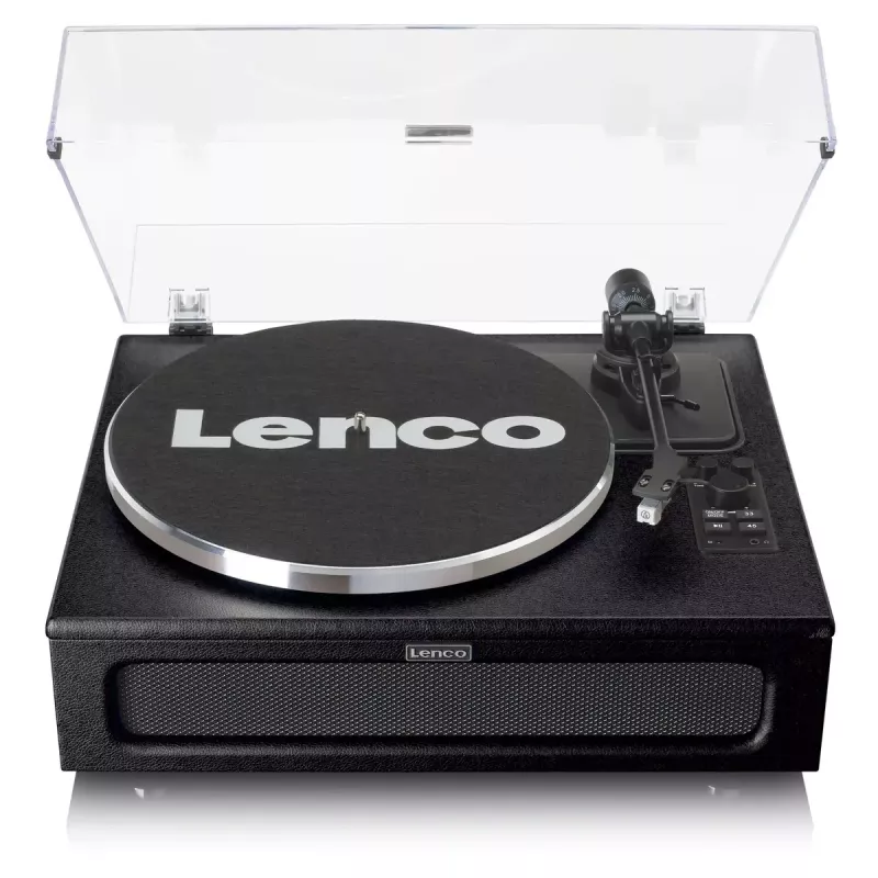 Lenco LS-430BK tocadiscos de correa con 4 altavoces integrados, Bluetooth, 40 W, 33/45 rpm, negro