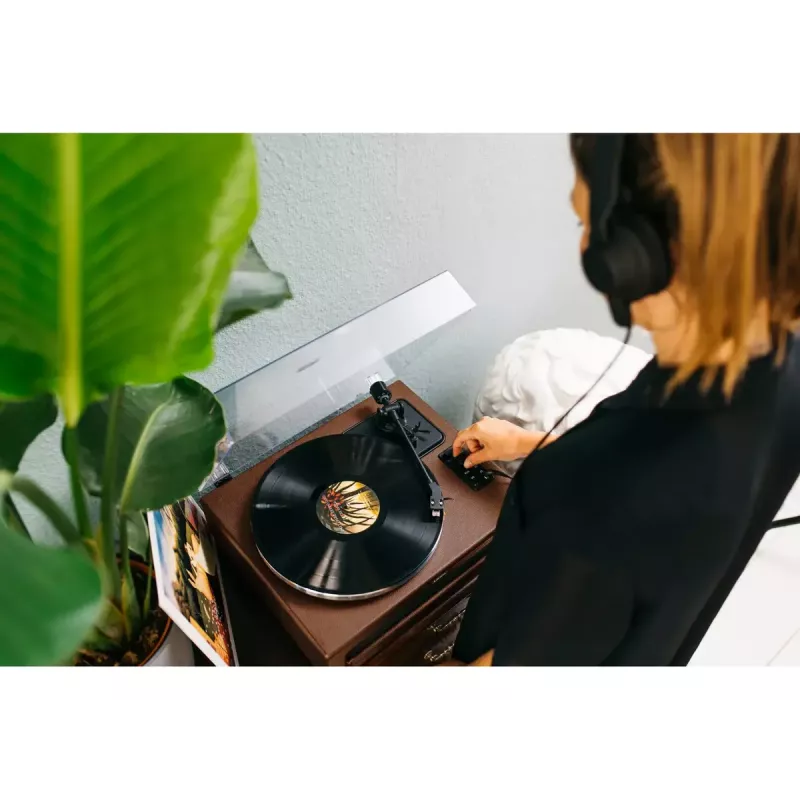 Tocadiscos de audio con transmisión por correa Lenco LS-430BN Marrón Manual Fuerza de apoyo 3-4 g