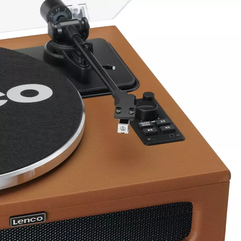 Tocadiscos de audio con transmisión por correa Lenco LS-430BN Marrón Manual Fuerza de apoyo 3-4 g