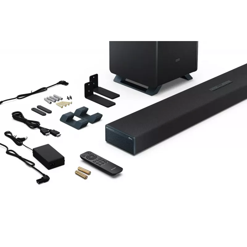 Sharp HT-SBW53121(BK) barra de sonido 3.1.2 con subwoofer inalámbrico, negra