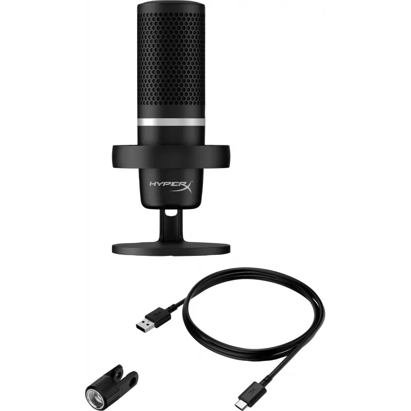 HyperX DuoCast - Micrófono USB (Negro) - Iluminación RGB