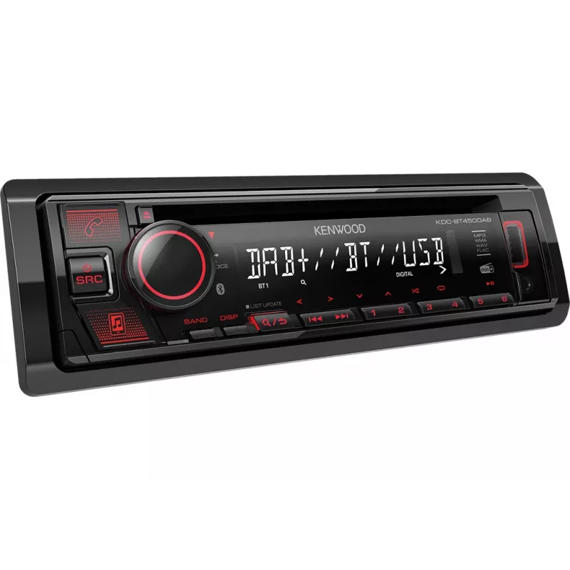 Receptor multimedia para coche Kenwood KDC-BT450DAB Negro 50 W Bluetooth