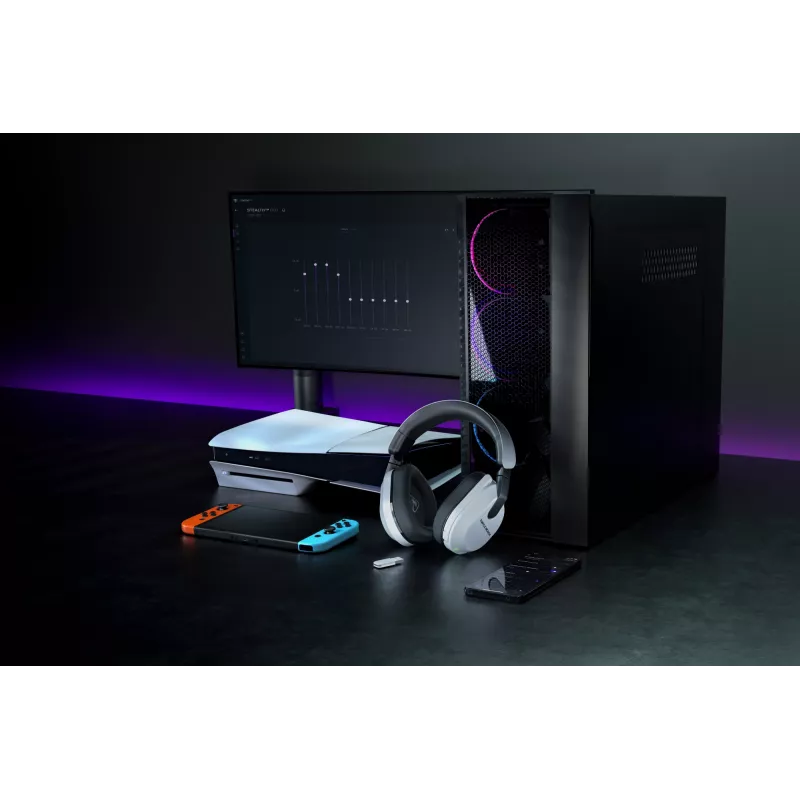 Turtle Beach Stealth 600 blanco PlayStation auricular gaming inalámbrico con hasta 80 horas de autonomía, altavoces de 50 mm y Bluetooth para PS5, PS4, PC y dispositivos móviles