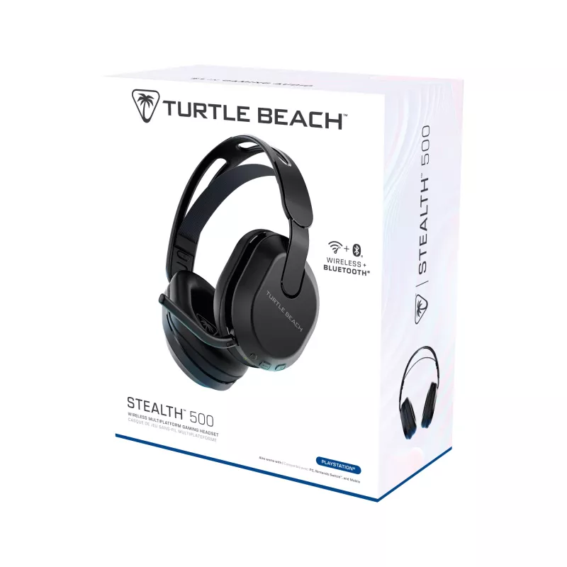 Turtle Beach Stealth 500 negro PlayStation auricular gaming inalámbrico con hasta 40 h de autonomía y Bluetooth para PS5, PS4, PC y dispositivos móviles
