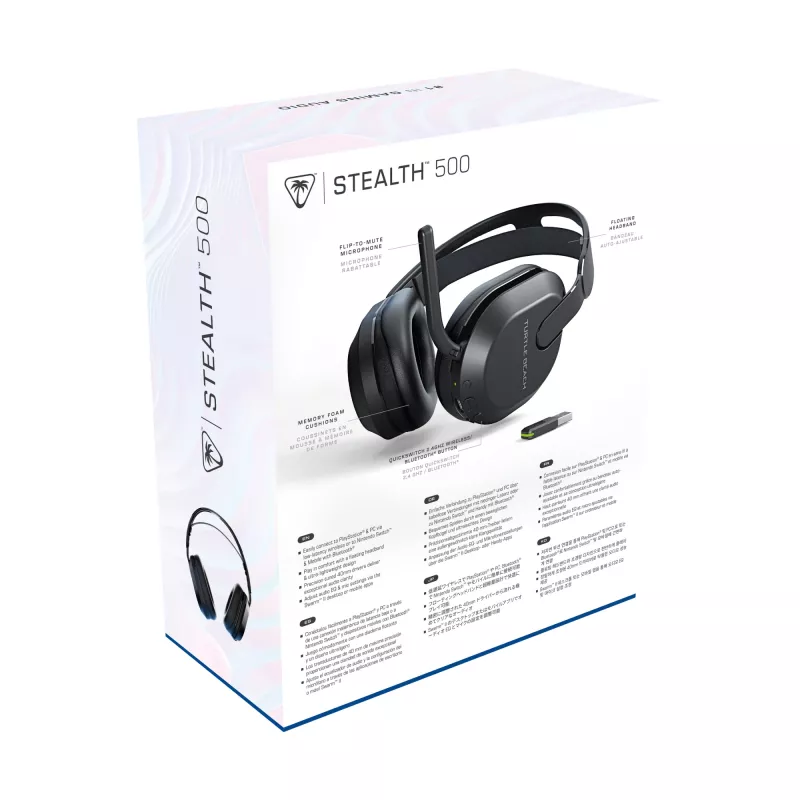 Turtle Beach Stealth 500 negro PlayStation auricular gaming inalámbrico con hasta 40 h de autonomía y Bluetooth para PS5, PS4, PC y dispositivos móviles