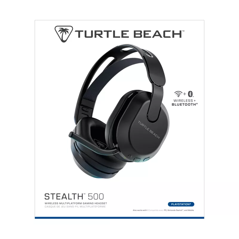 Turtle Beach Stealth 500 negro PlayStation auricular gaming inalámbrico con hasta 40 h de autonomía y Bluetooth para PS5, PS4, PC y dispositivos móviles