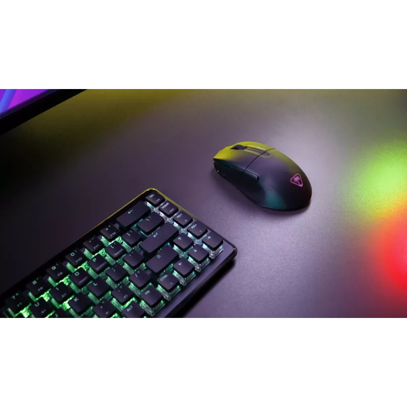Turtle Beach Pure Air negro – ratón gaming ergonómico inalámbrico ultraligero RGB, sensor óptico 26K DPI, batería de 125 h, iluminación RGB