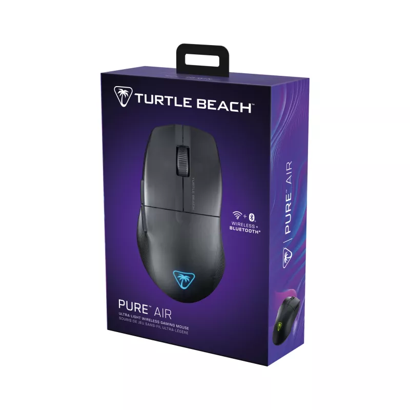 Turtle Beach Pure Air negro – ratón gaming ergonómico inalámbrico ultraligero RGB, sensor óptico 26K DPI, batería de 125 h, iluminación RGB