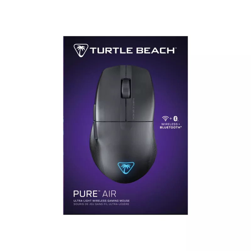 Turtle Beach Pure Air negro – ratón gaming ergonómico inalámbrico ultraligero RGB, sensor óptico 26K DPI, batería de 125 h, iluminación RGB
