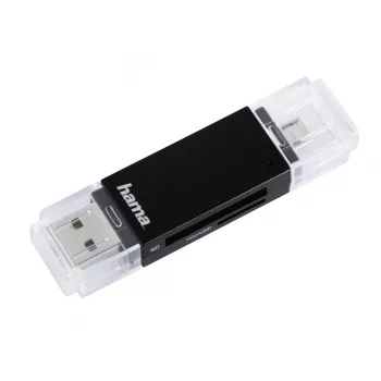 Lector de tarjetas Hama Basic USB 2.0 OTG, SD/microSD, negro