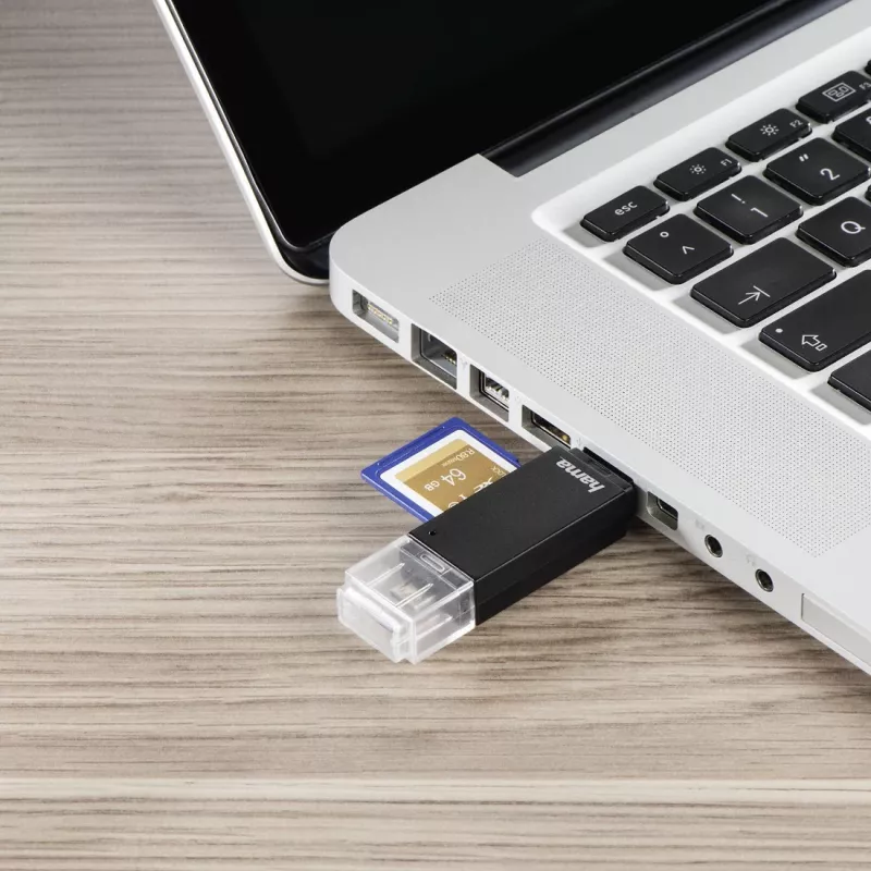 Lector de tarjetas Hama Basic USB 2.0 OTG, SD/microSD, negro