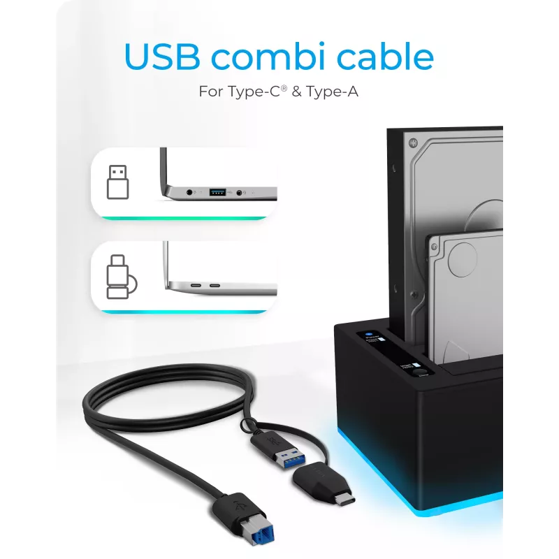 ICY BOX IB-127CL-U3 USB 3.2 Gen 1 (3.1 Gen 1) Type-B Negro