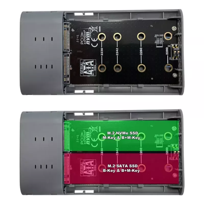 LC-Power LC-DOCK-C-M2 base de conexión USB 3.2 para SSD M.2 NVMe y SATA
