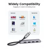 UGREEN 70336 (CM219) hub de USB-C a 4x USB 3.0, 5 Gbps, OTG, puerto de alimentación USB-C, cable de 15 cm, gris