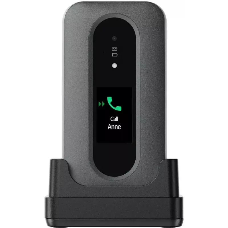 Doro Leva L30 4G teléfono de tapa, 2,8 pulgadas, grafito/blanco