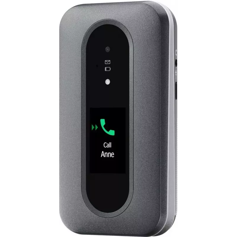 Doro Leva L30 4G teléfono de tapa, 2,8 pulgadas, grafito/blanco