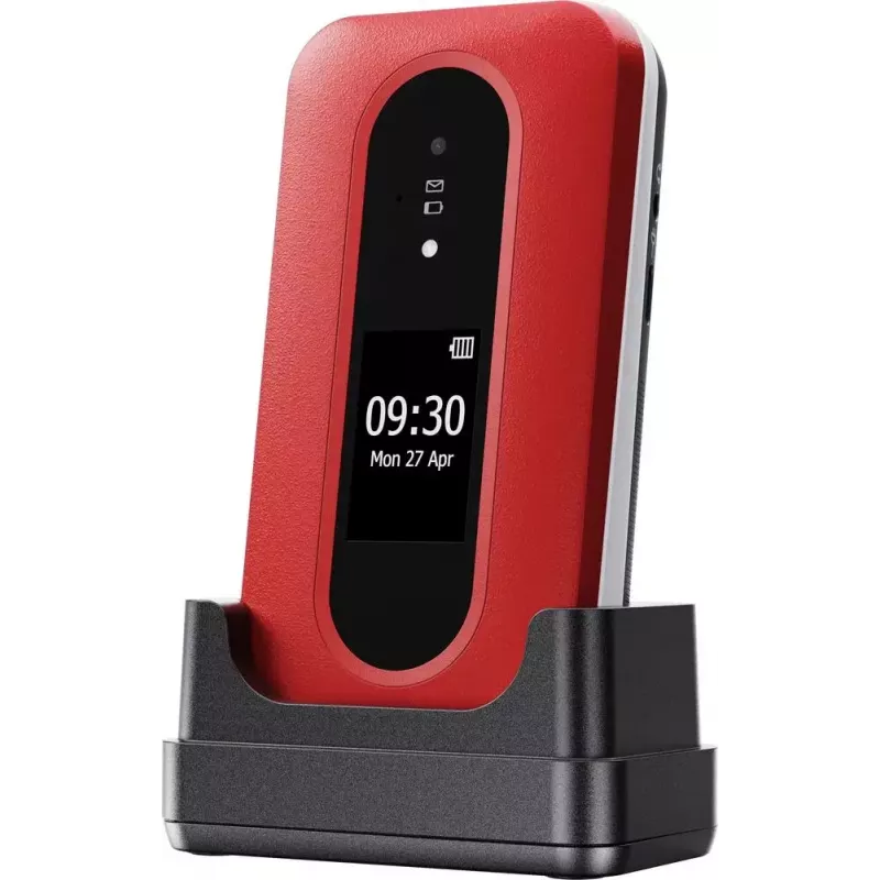 Doro Leva L30 4G teléfono con tapa, 2,8 pulgadas, rojo/blanco