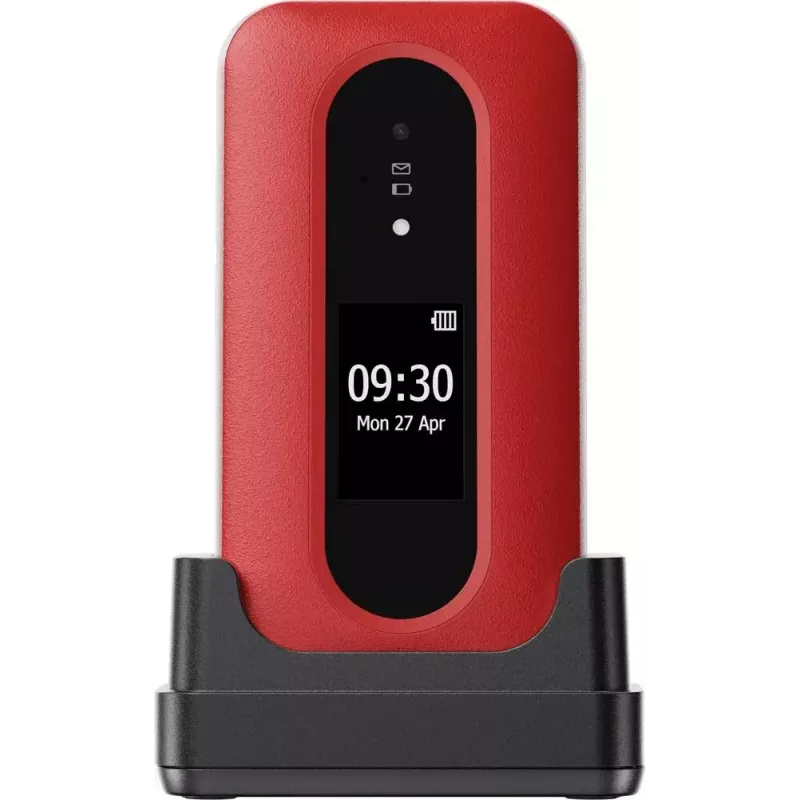 Doro Leva L30 4G teléfono con tapa, 2,8 pulgadas, rojo/blanco