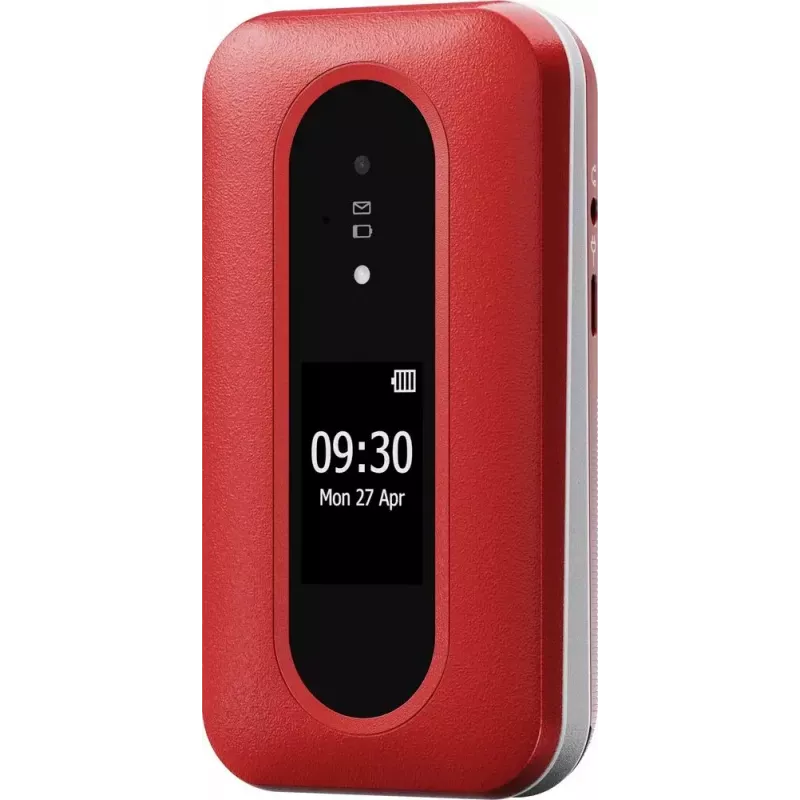 Doro Leva L30 4G teléfono con tapa, 2,8 pulgadas, rojo/blanco