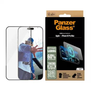 PanzerGlass ® protector de pantalla Gaming iPhone 16 Pro Max | Ultra-Wide Fit
