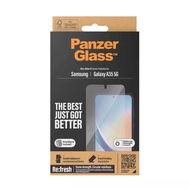 PanzerGlass® protector de pantalla Samsung Galaxy A35 5G | Ultra-Wide Fit con EasyAligner