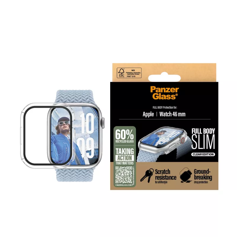 PanzerGlass ® funda Full Body fina transparente Apple Watch Series 11 | 10 | 46mm