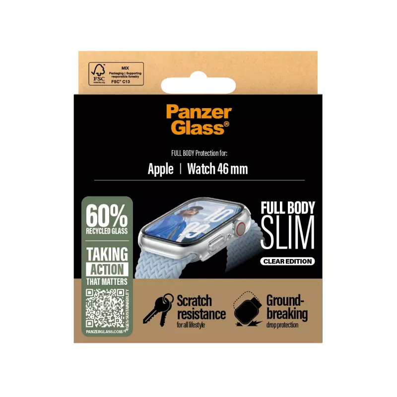 PanzerGlass ® funda Full Body fina transparente Apple Watch Series 11 | 10 | 46mm