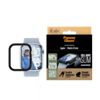 Protector de pantalla PanzerGlass Snappie Full Body fino negro Apple Watch Series 10 42mm